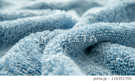 Close-Up of Soft Blue Terrycloth Towel Texture for Textile Design and Home Decor Inspiration 116301700