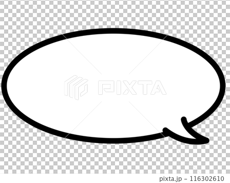 シンプルで使いやすい黒い線の吹き出し シンプルで使いやすい黒い線の吹き出し 116302610