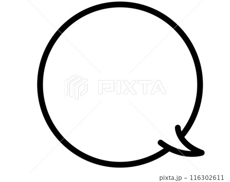 シンプルで使いやすい黒い線の丸い吹き出し 116302611