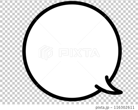 シンプルで使いやすい黒い線の丸い吹き出し 116302611