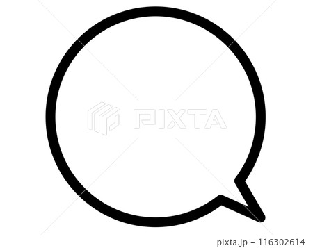 シンプルで使いやすい黒い線の丸い吹き出し 116302614
