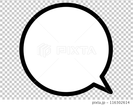 シンプルで使いやすい黒い線の丸い吹き出し 116302614