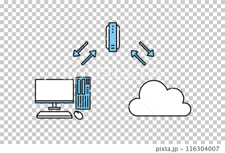 PC communication server icon set 116304007