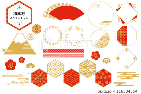 日本の和素材セット 日本の和素材セット 116304354