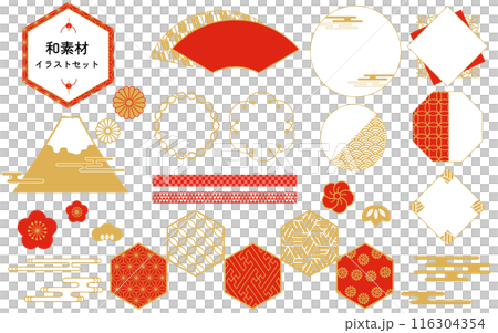 日本の和素材セット 日本の和素材セット 116304354
