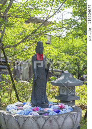 壷阪寺　花手水と菩薩像 116304675