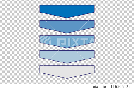 Set of blue arrows flow chart 116305122