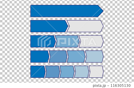 Set of blue ribbon flow charts 116305130
