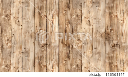 風合いのあるパイン材テクスチャを並べた背景のリアルイラスト 116305165