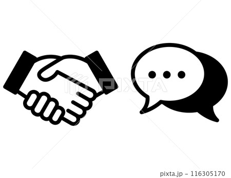 握手　コミュニケーション　アイコン 116305170