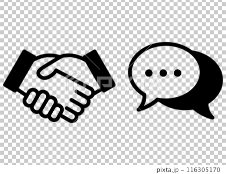 Handshake communication icon 116305170