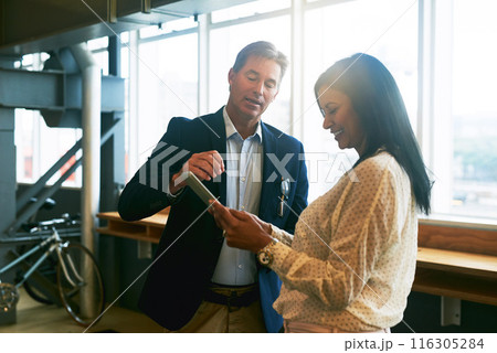 Employees, tablet and speaking in office on idea for planning, communication and team on website. Business people, meeting and talking on agenda or feedback on report or proposal, online and staff Employees, tablet and speaking in office on idea for planning, communication and team on website. Business people, meeting and talking on agenda or feedback on report or proposal, online and staff 116305284