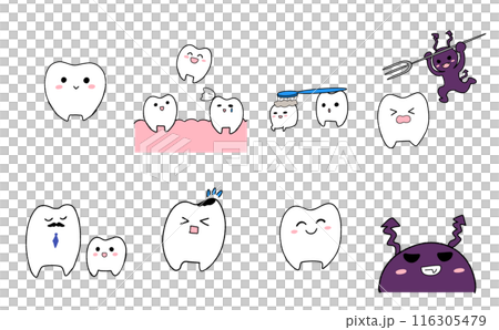 牙醫牙齒鬆動插畫(彩色) 牙醫牙齒鬆動插畫(彩色) 116305479