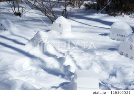 雪に埋もれた小さな家 116305521