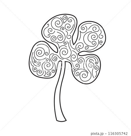 Shamrock leaf. Four leaf clover. Irish luck symbol. St Patricks day design. Vector illustration Shamrock leaf. Four leaf clover. Irish luck symbol. St Patricks day design. Vector illustration 116305742