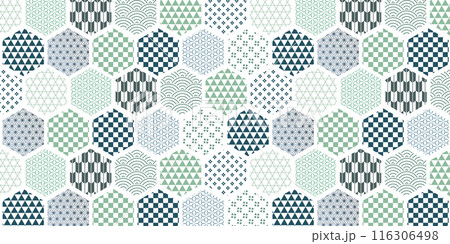 和柄　緑　模様　背景 116306498