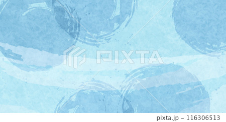 和柄　水彩　青　模様　背景	 116306513