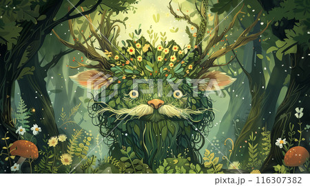 森の精霊をイメージしたグラフィックのイラスト素材 [116307382] - PIXTA