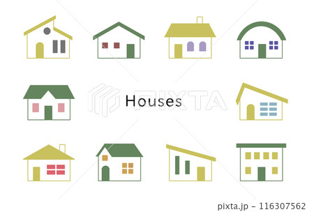 Houses　フォレスト＆クリームイエロー　窓カラフル 116307562