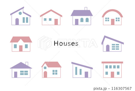 Houses ラベンダーコスモス 窓スカイブルー Houses ラベンダーコスモス 窓スカイブルー 116307567