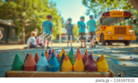Group of former classmates gathers around a...のイラスト素材 [116307810] - PIXTA