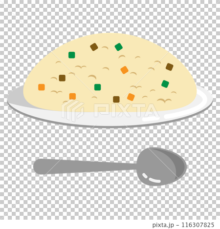 炒飯放在盤子裡 116307825