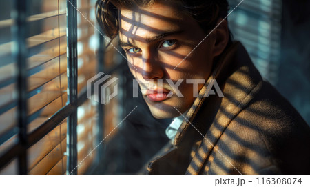 Atmosphere that embodies the elegance and danger of the gangster era, with vintage style 116308074