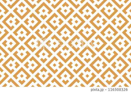 Abstract geometric pattern. A seamless vector background. White and golden ornament. Graphic modern pattern. Simple lattice graphic design Abstract geometric pattern. A seamless vector background. White and golden ornament. Graphic modern pattern. Simple lattice graphic design 116308326