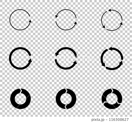 Simple rotating arrow icon set 116308627