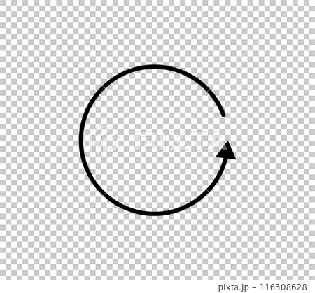 簡單的旋轉箭頭圖標 116308628