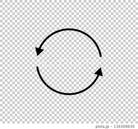 簡單的旋轉箭頭圖標 116308630