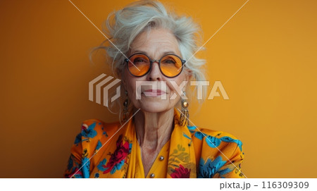 Grandmother portrait set in the studio. Concepts about seniority 116309309