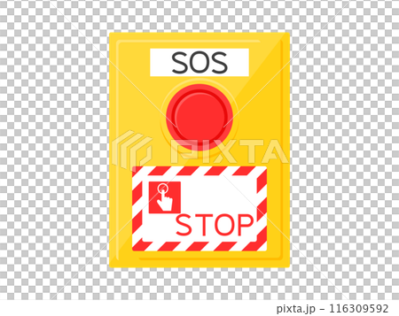 Emergency stop button illustration 116309592