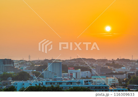 日本の横浜都市景観 あざみ野駅方面や夕日などを望む(ルームズ大正堂あざみ野店) 日本の横浜都市景観 あざみ野駅方面や夕日などを望む(ルームズ大正堂あざみ野店) 116309633