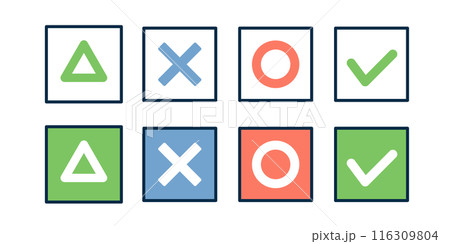 まる・ばつ・三角・チェックマークのイラストセット 116309804