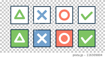 まる・ばつ・三角・チェックマークのイラストセット 116309804