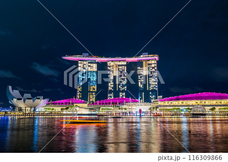シンガポール 夜のマリーナベイ シンガポール 夜のマリーナベイ 116309866