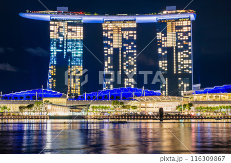 シンガポール 夜のマリーナベイ シンガポール 夜のマリーナベイ 116309867
