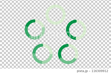 Set of green circular flow charts Set of green circular flow charts 116309912