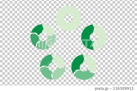 Set of green circular flow charts Set of green circular flow charts 116309913