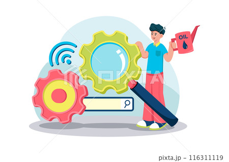 Search Engine Optimization Illustration concept on white background Search Engine Optimization Illustration concept on white background 116311119