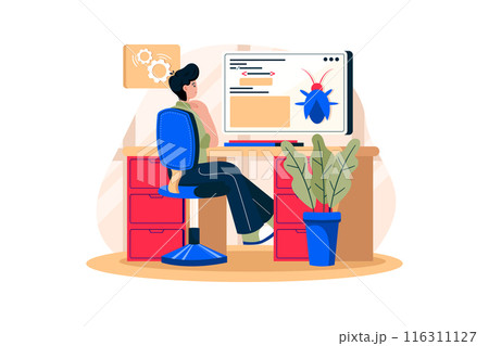 Software Testing Illustration concept on white background Software Testing Illustration concept on white background 116311127