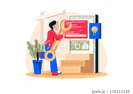 Application Development Illustration concept on white background 116311130