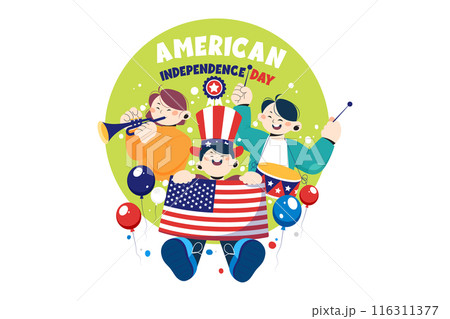 American Independence Day Illustration concept on white background 116311377