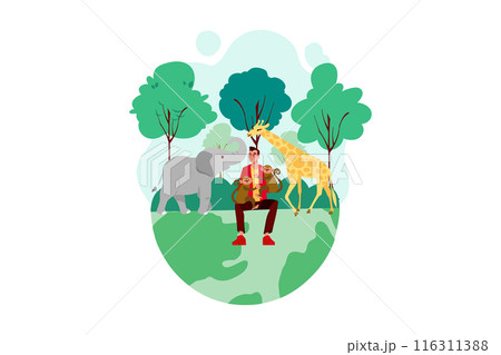 Animal Preservation Illustration concept on white background 116311388