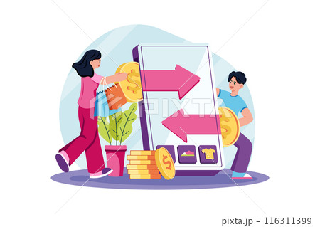 Online Purchase Illustration concept on white background Online Purchase Illustration concept on white background 116311399
