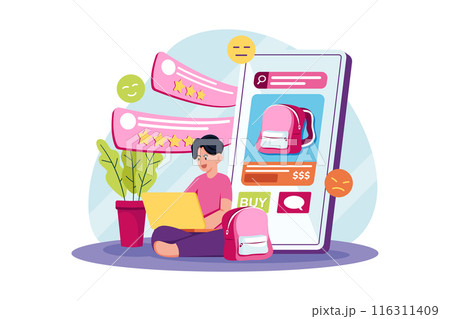 Product Feedback Illustration concept on white background 116311409