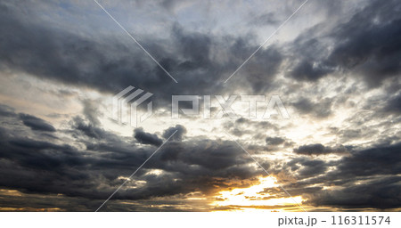 colorful dramatic sky with cloud at sunset 116311574