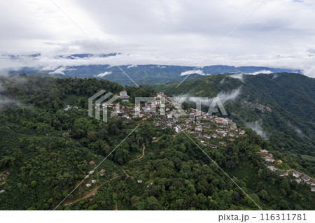 Landscape of Morning Mist with Mountain Layer at north of Thailand. Landscape of Morning Mist with Mountain Layer at north of Thailand. 116311781