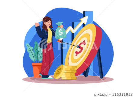 Businesswoman Getting Profit In Business 116311912